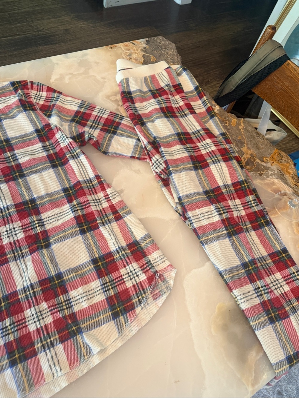 Old Navy Red White and Blue Plaid Pajama Set